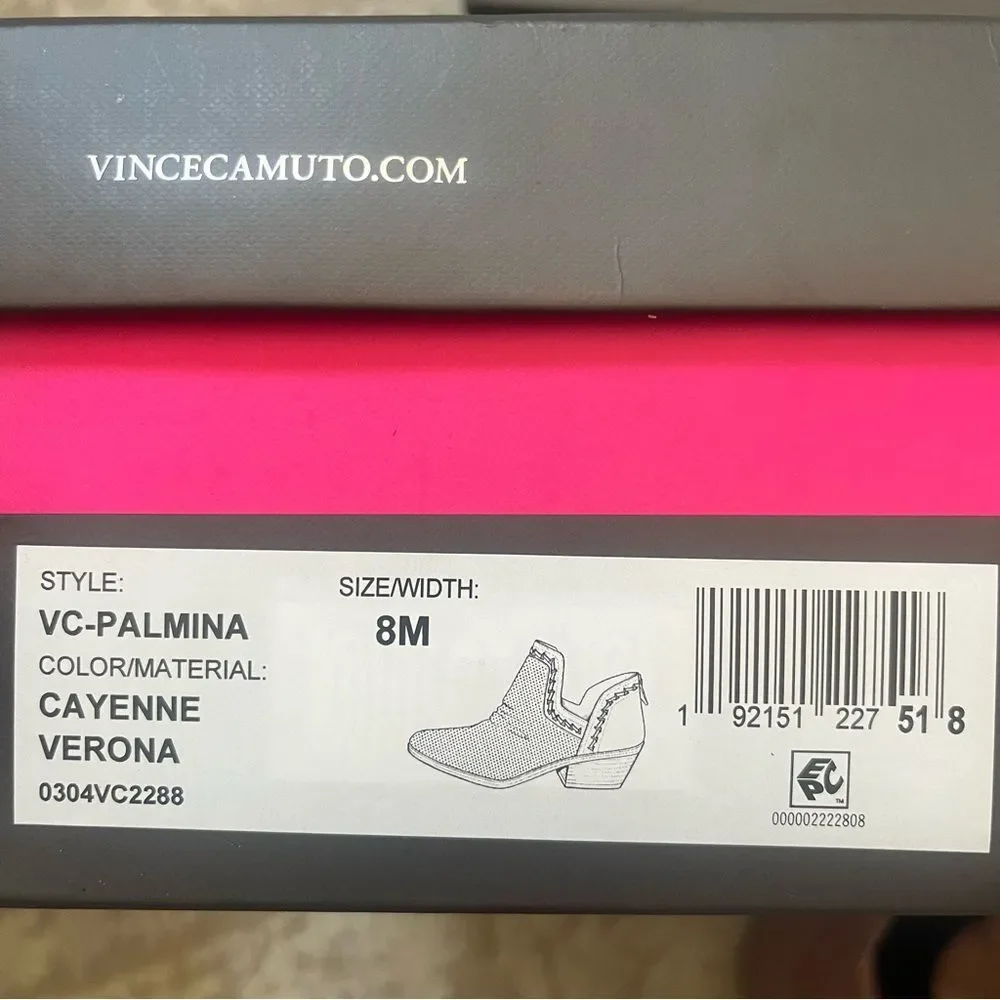 Vince Camuto NIB Palmina Cayenne Perforated Shootie Size 8M